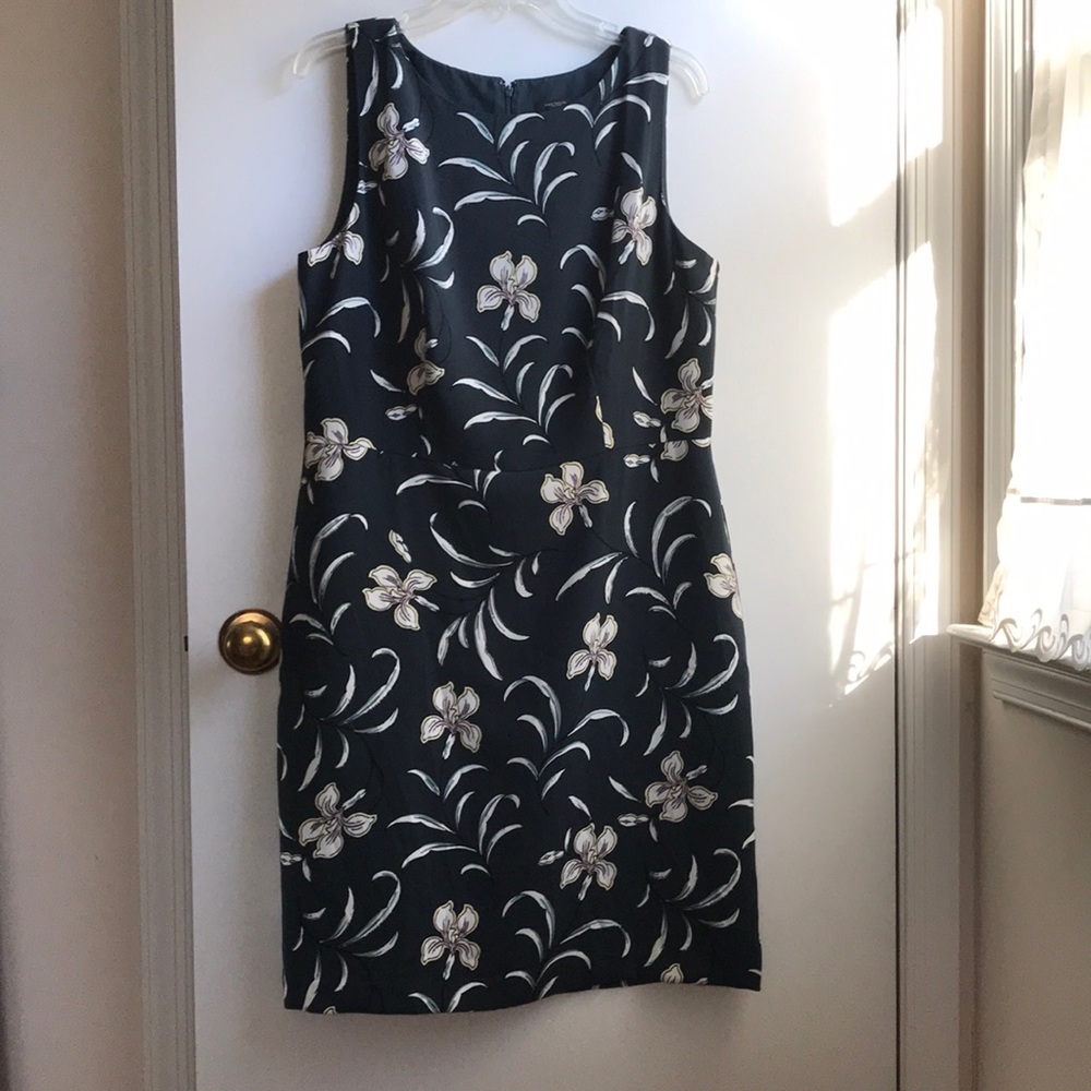 Ann Taylor Floral Shift Dress Lillies size 14